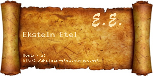 Ekstein Etel névjegykártya
